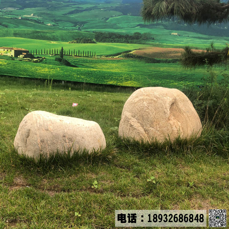 天然鹅卵石草坪石摆放案例实拍